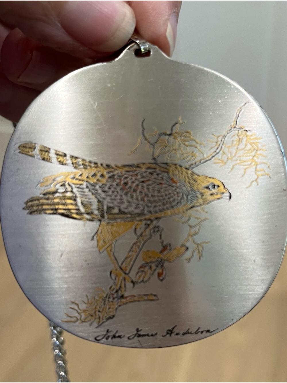 Reed & Barton Silver and Gold Pendant with Chain